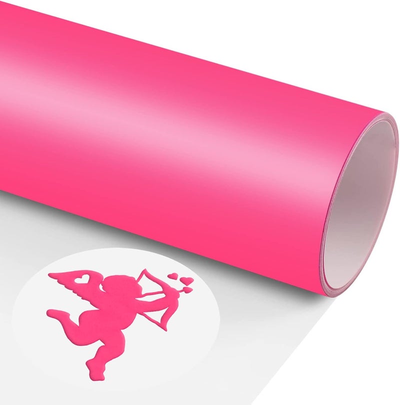 TransWonder Puff Vinyl Heat Transfer Hot Pink - 3D Puff Heat Transfer Vinyl HTV Puff Vinyl 12"x6' for Heat Press T Shirts Compatible with Cricut Air or Maker (Hot Pink) - Image 1